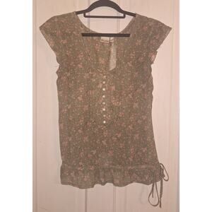 Vintage Mudd Size Medium Sheer Floral Cottagecore Fairycore Coquette Shirt